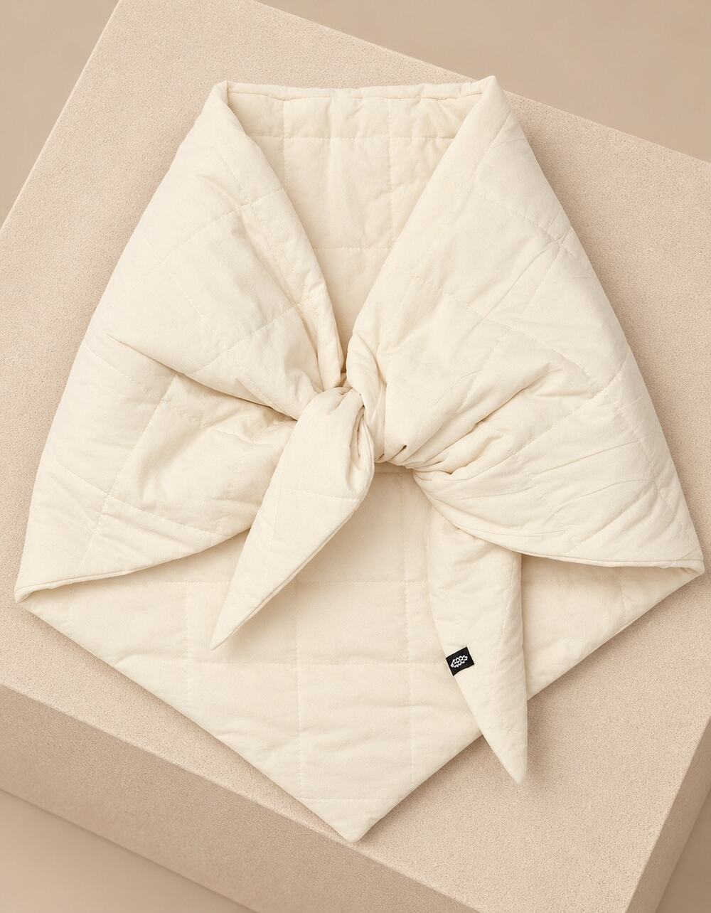 Free People FP Movement Quilted Triangle Puffer Scarf Wrap Ivory NWT $68